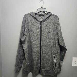 R.A.G plus women's full zipper athletic hooded jacket size 3X heather gr…